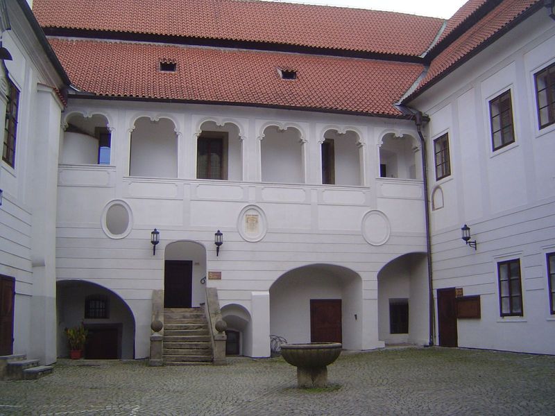 Just down the street is the Church of St. Vitus, and attached to it is the local archive, formerly the prelature, roughly the bishop's palac