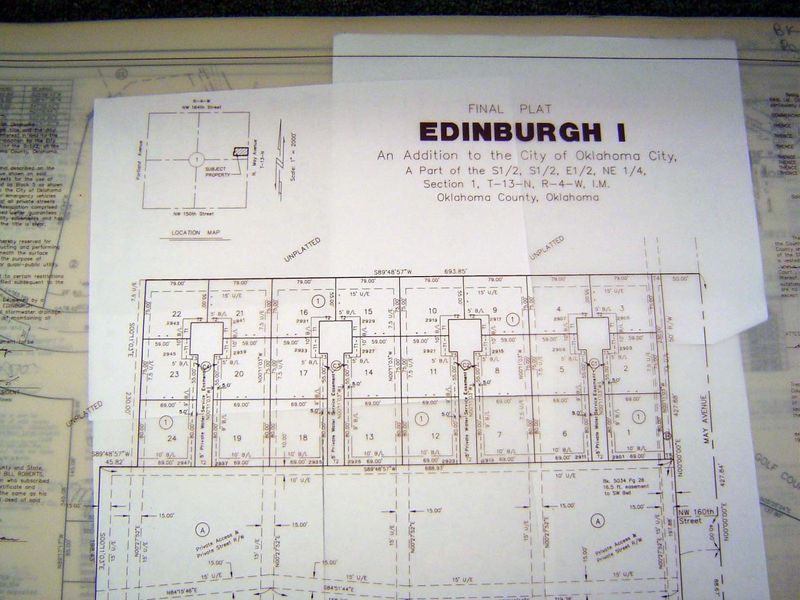 Fast forward 30 years to Edinburgh, a development also off May but a couple of miles north of Acropolis. At the base of the plat is a blank 