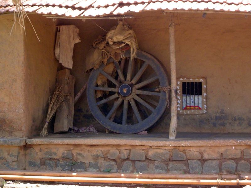Cartwheel on a porch.