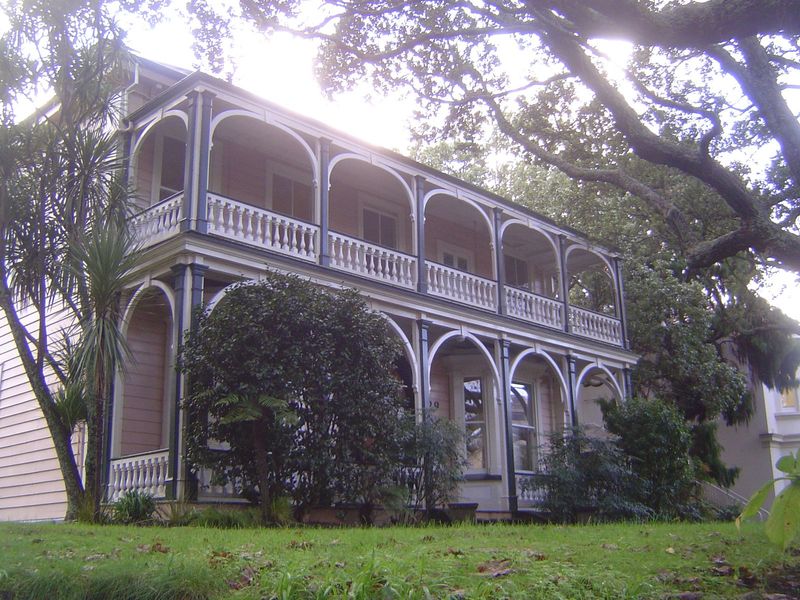 Here's its neighbor, also built on the edge of the park. Houses in this line-up were required to have two storeys. The buyer in this case wa