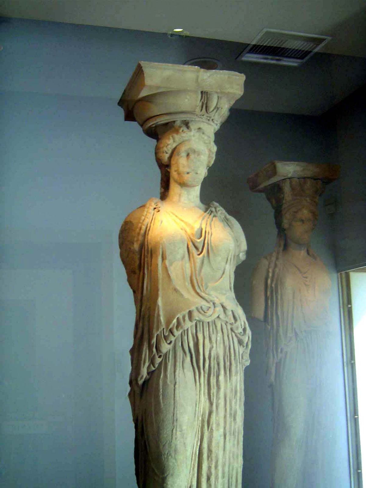 One of the originals, behind glass. If you believe Vitruvius, you'll understand why she isn't smiling.