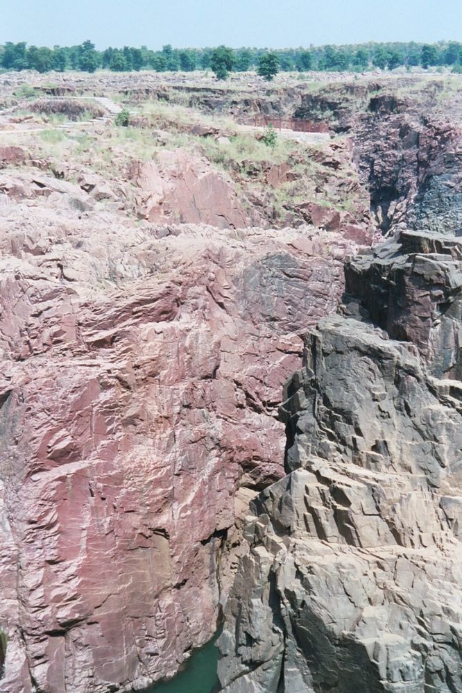 The rock is hard enough to form sheer cliffs.