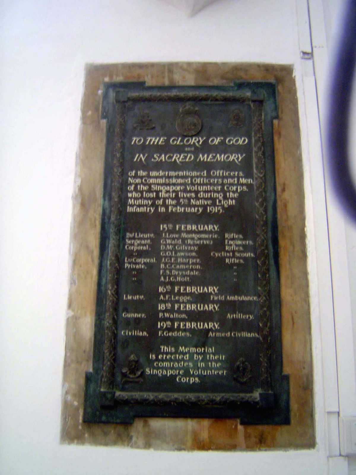 Still another, this time for the men killed in a 1915 mutiny.