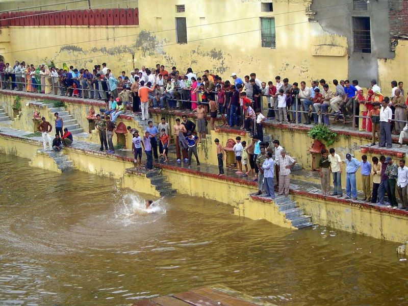 There was a general air of jubilation, in part because the town's tourist industry depends on the lake having water in it.