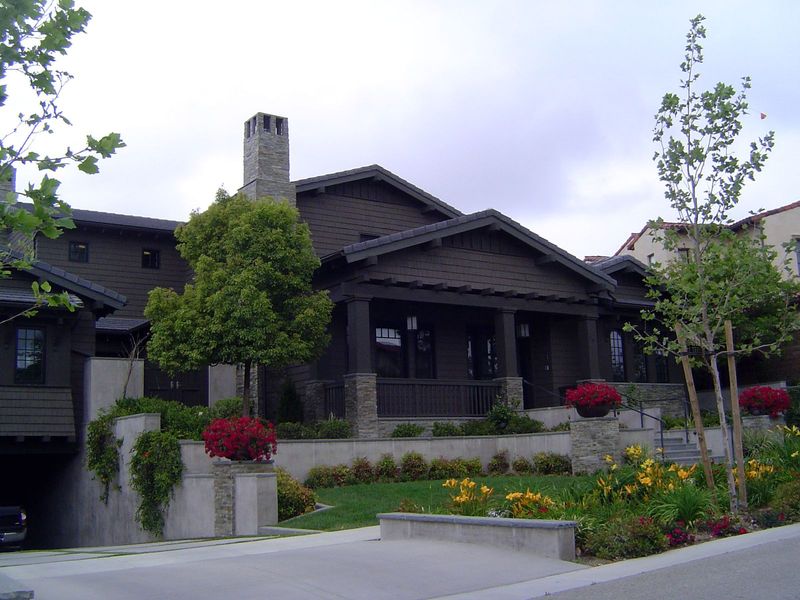 The Craftsman style is popular here.