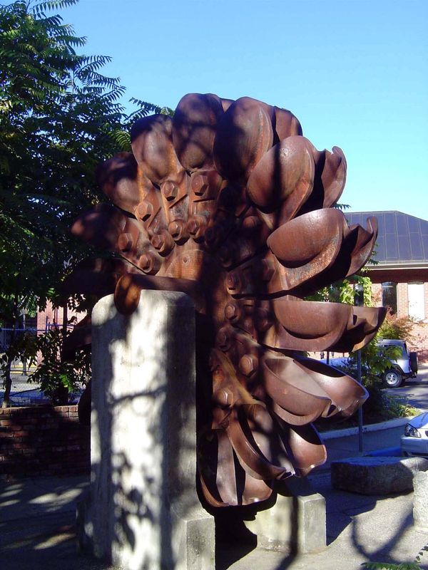 Also on display: a 15-ton, 12-foot Pelton Wheel that produced 18,000 horsepower and was used at Drum Power House from 1929 to 1986. The Pelt