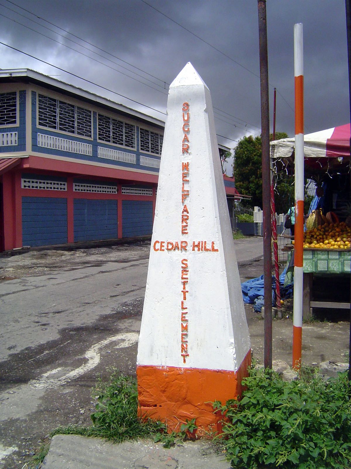Boundary marker at Cedar Hill, near the fields shown in the previous picture.