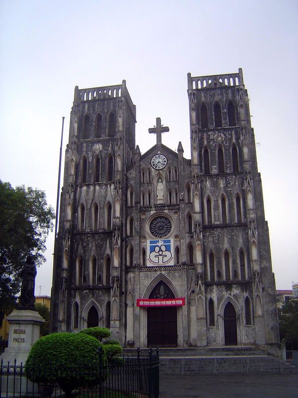 Not by bread alone. Work on St. Joseph's Cathedral began in 1886 on the site of the Bao Thien pagoda, destroyed by order of Governor Jean Bo