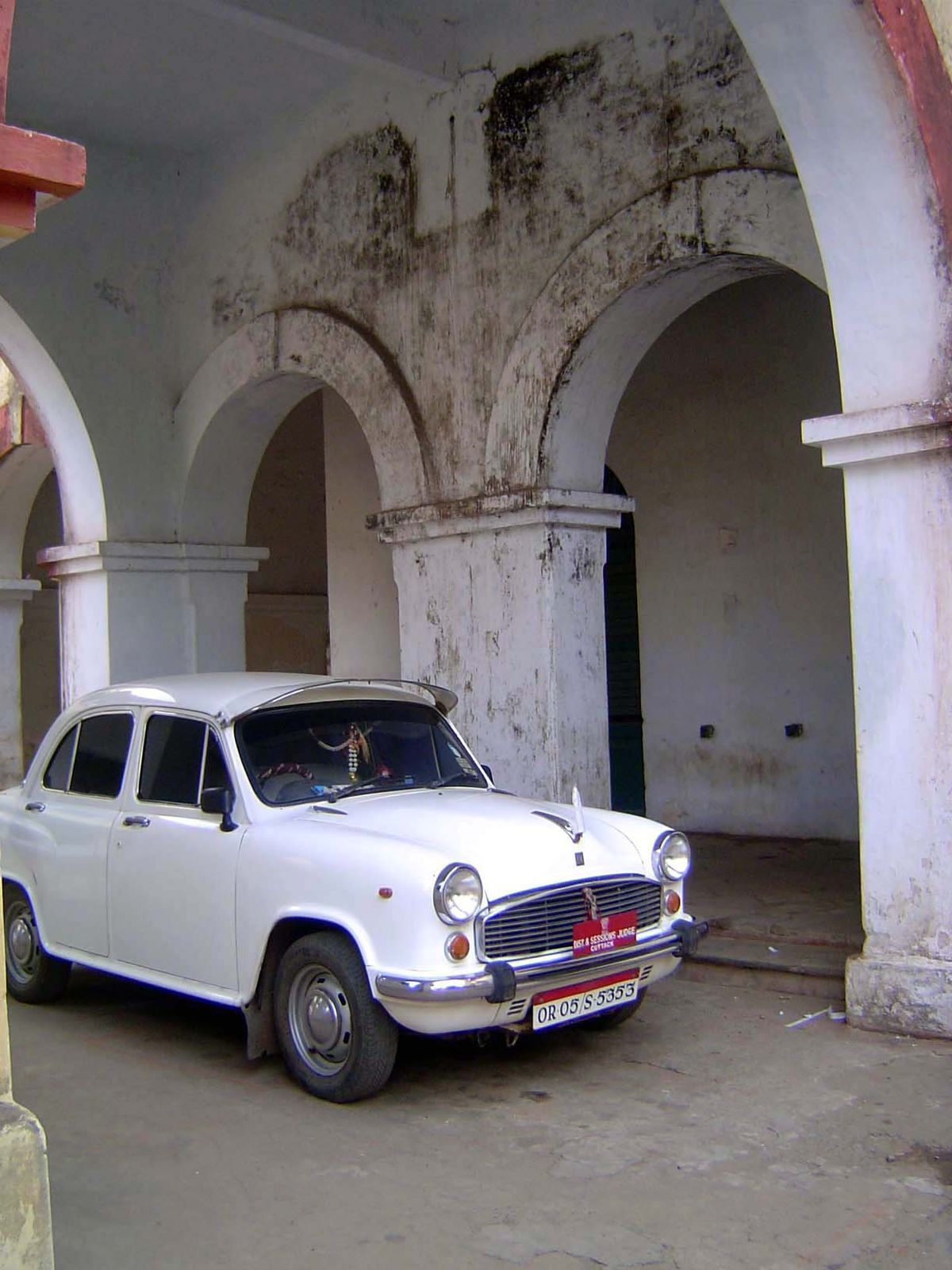 The judge's car, a fine old Ambassador.