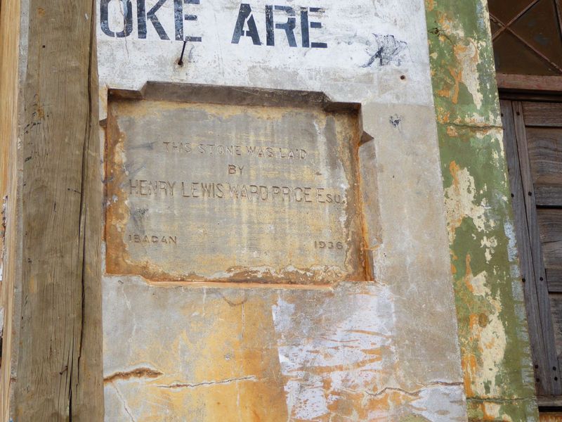Ward Price was in Nigeria from 1912 to 1937. At the time he laid this stone he was Resident, which is to say the successor to Captain Ross. 