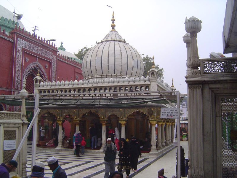 This is the dargah or shrine of Nizamuddin Auliya, which is to say Saint Nizamuddin, who died in 1324. His status was appraised almost 150 y