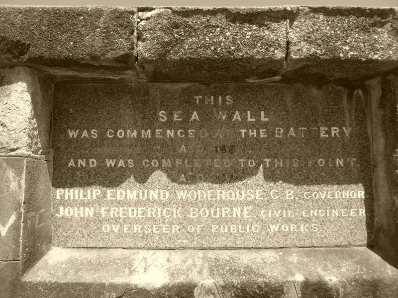 The nearer and earlier monument. The British took over in 1815 and left in 1966. Their interest in the place? Chiefly sugar, including that 