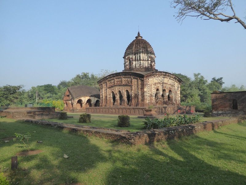In the next decade, Gopal Singh's daughter-in-law builds the Radha Mandir or Radha Madhava temple. It's 1737, and the British are 23 years a