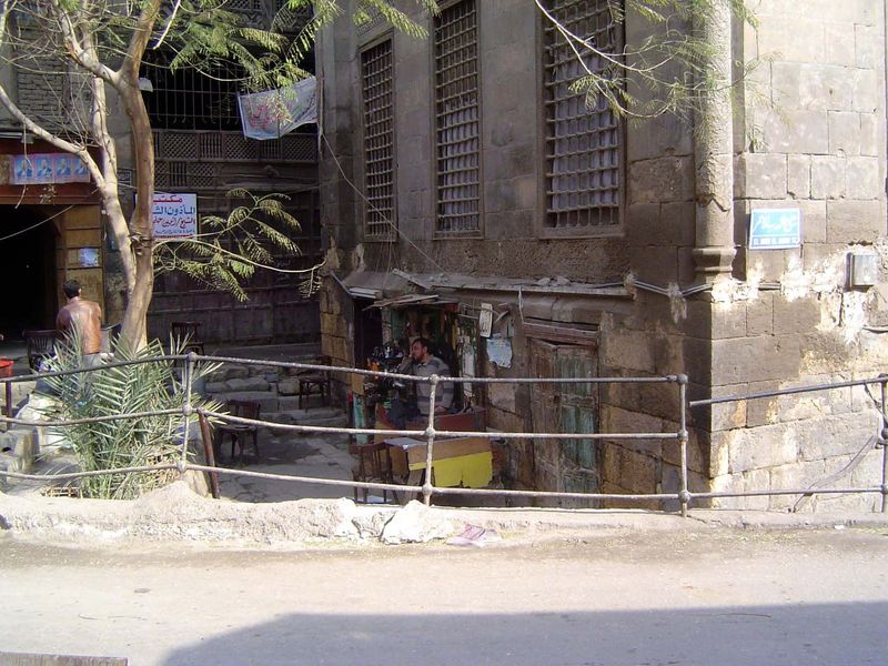 Here's the corner of the triangular site; street level has risen over the centuries.