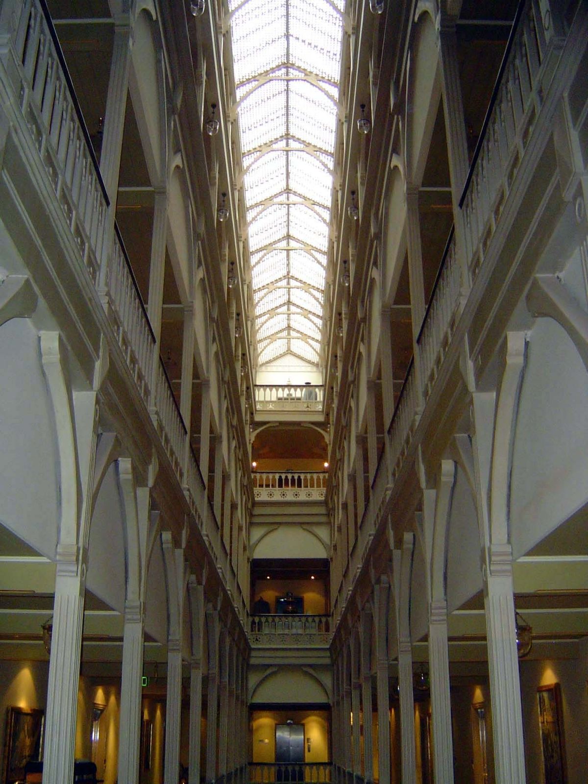 To avoid dank and dark corridors, the rooms are reached by hallways flooded with overhead light.