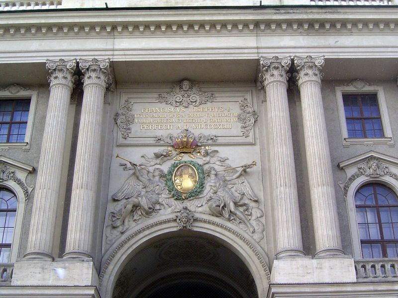 The inscription, dated 1893, acknowledges Francis-Joseph.