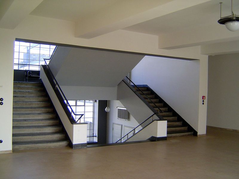 The staircase at the south end of the higher bridge was designed to foster conversation.