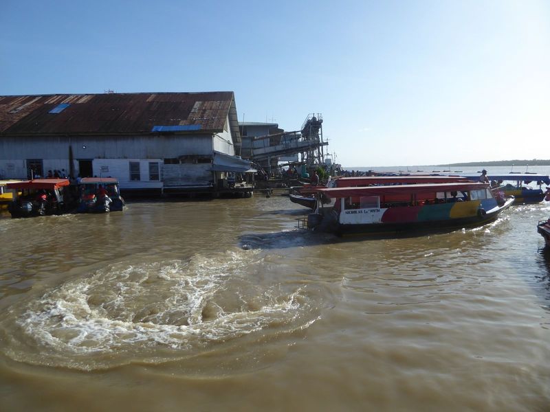 For foot-passengers, small ferries are much quicker than going upstream to the bridge, not even visible here.