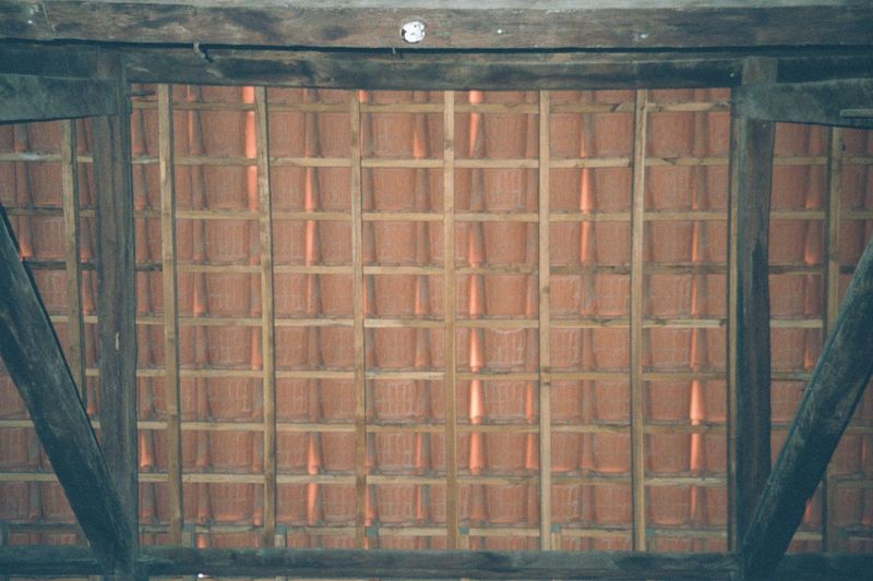 The roof was simple: tile laid on framing.