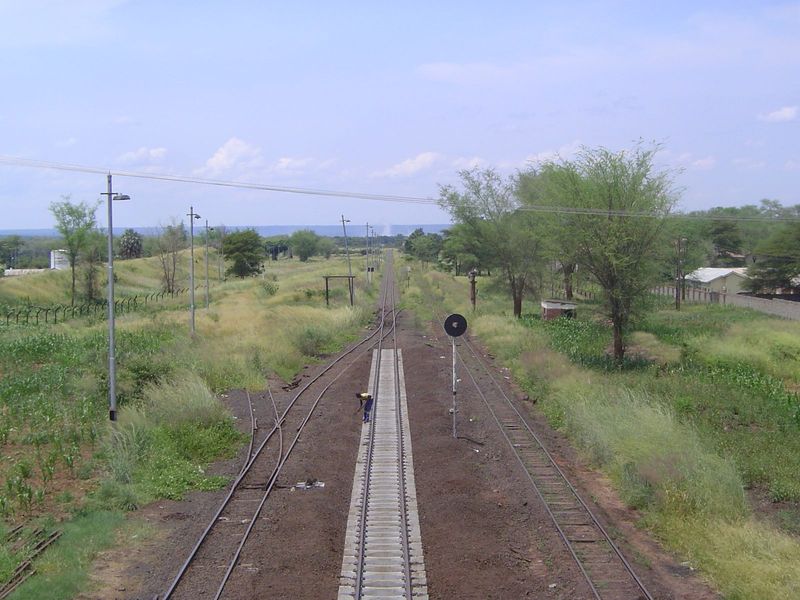 From the pedestrian bridge over the tracks in town, you can see not only some concrete ties, resistant to insects, but also, straight ahead,