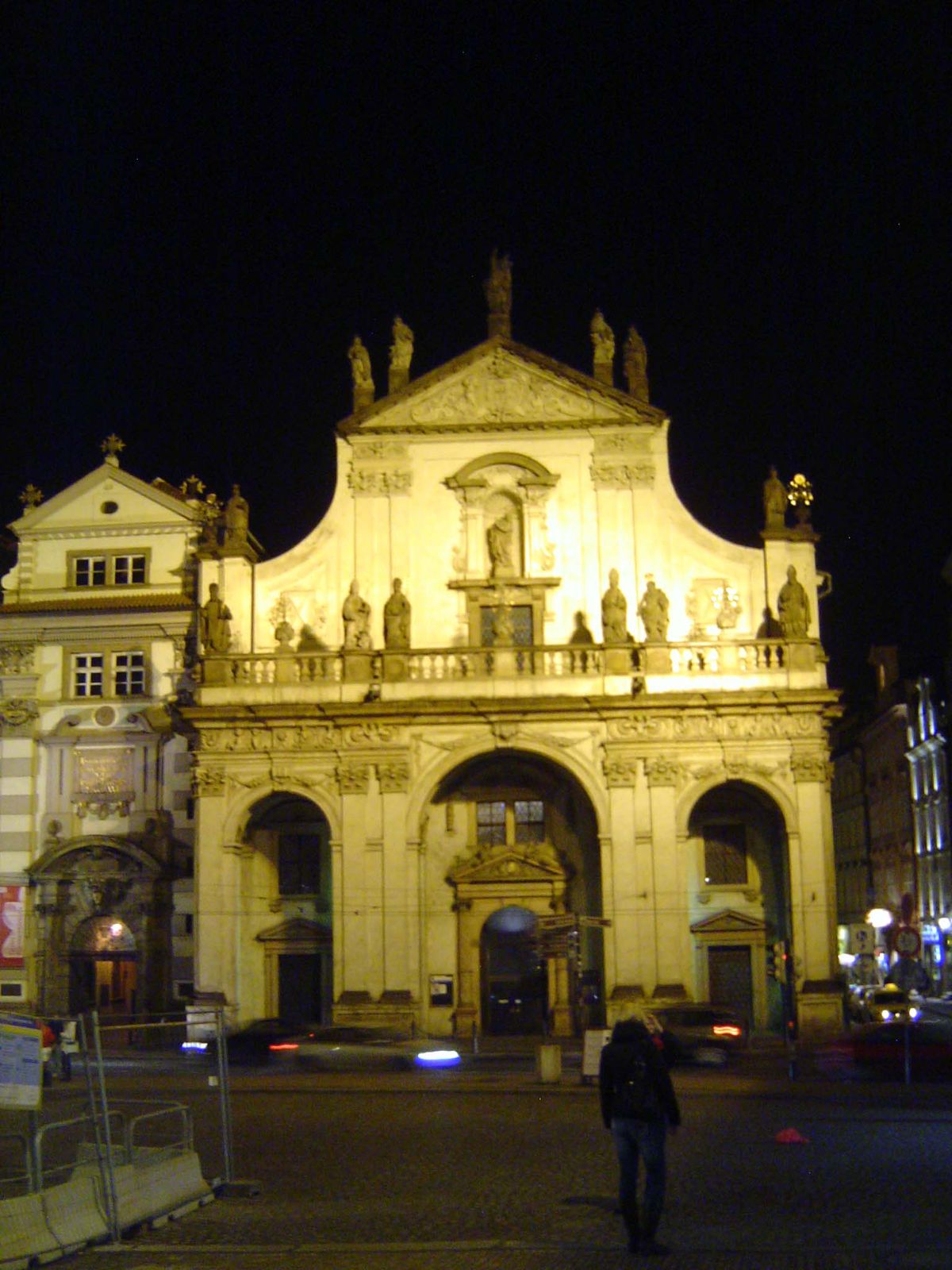 The baroque Church of St. Salvator, from 1660, is one of the few spots where the lighting experts have gone overboard.
