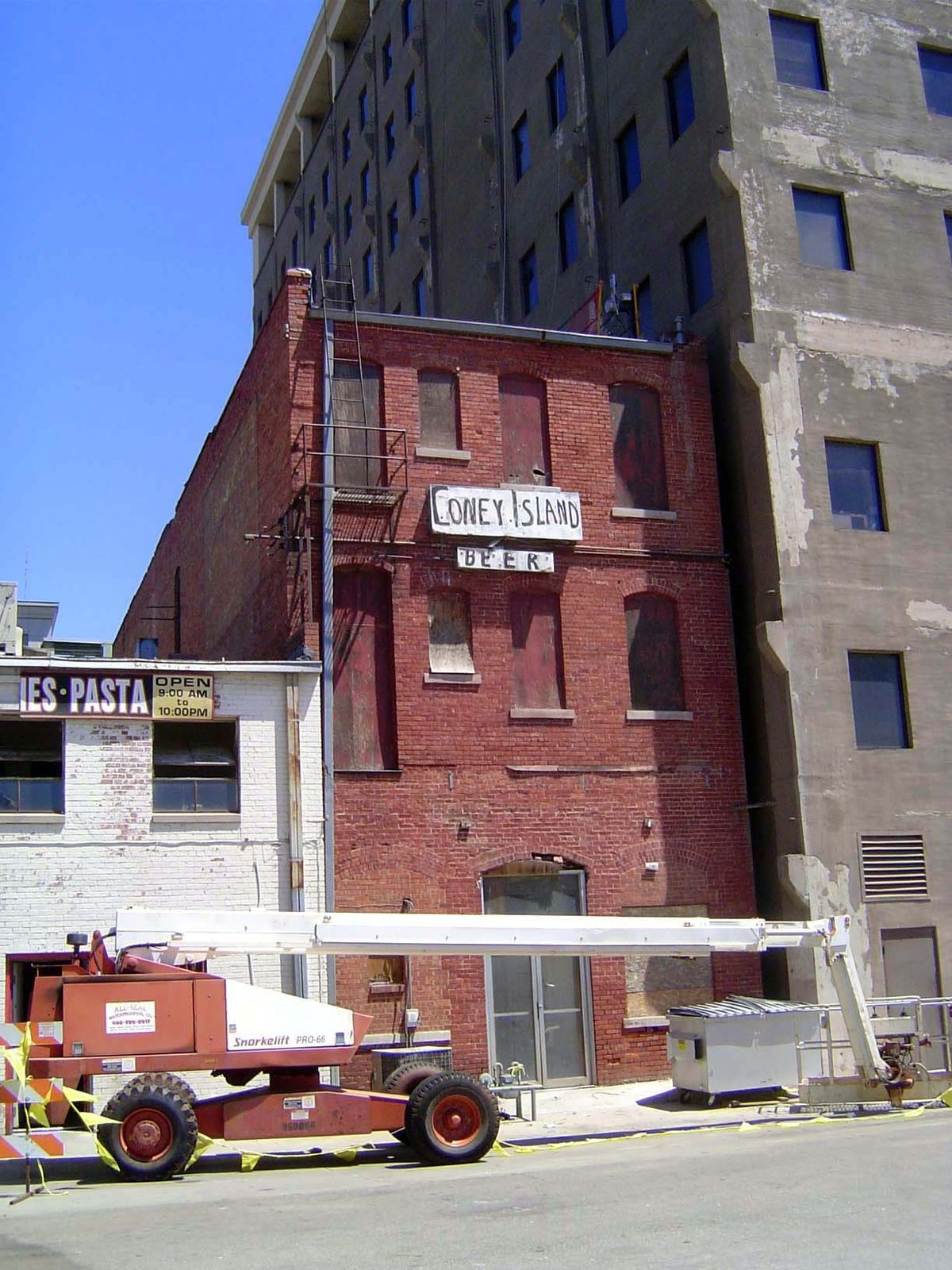 Behind the bus station.