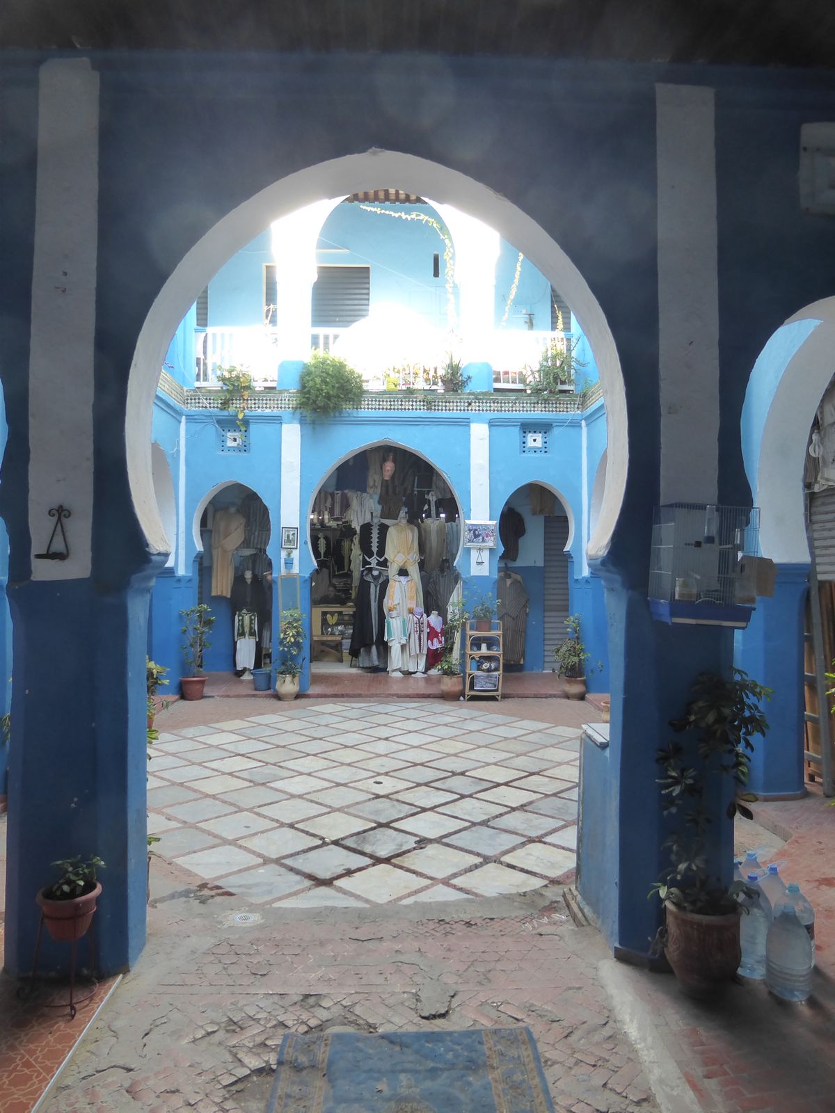 It leads into a courtyard.
