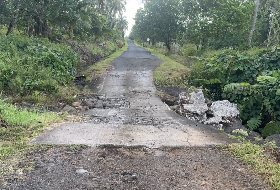 There are very few interior roads.  Here's one that needs work.