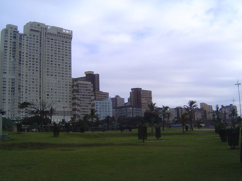 Here's the Durban that pleases the tourist board. It's the Ocean Beach, an area that in the 19th century was dunes but which was gradually b