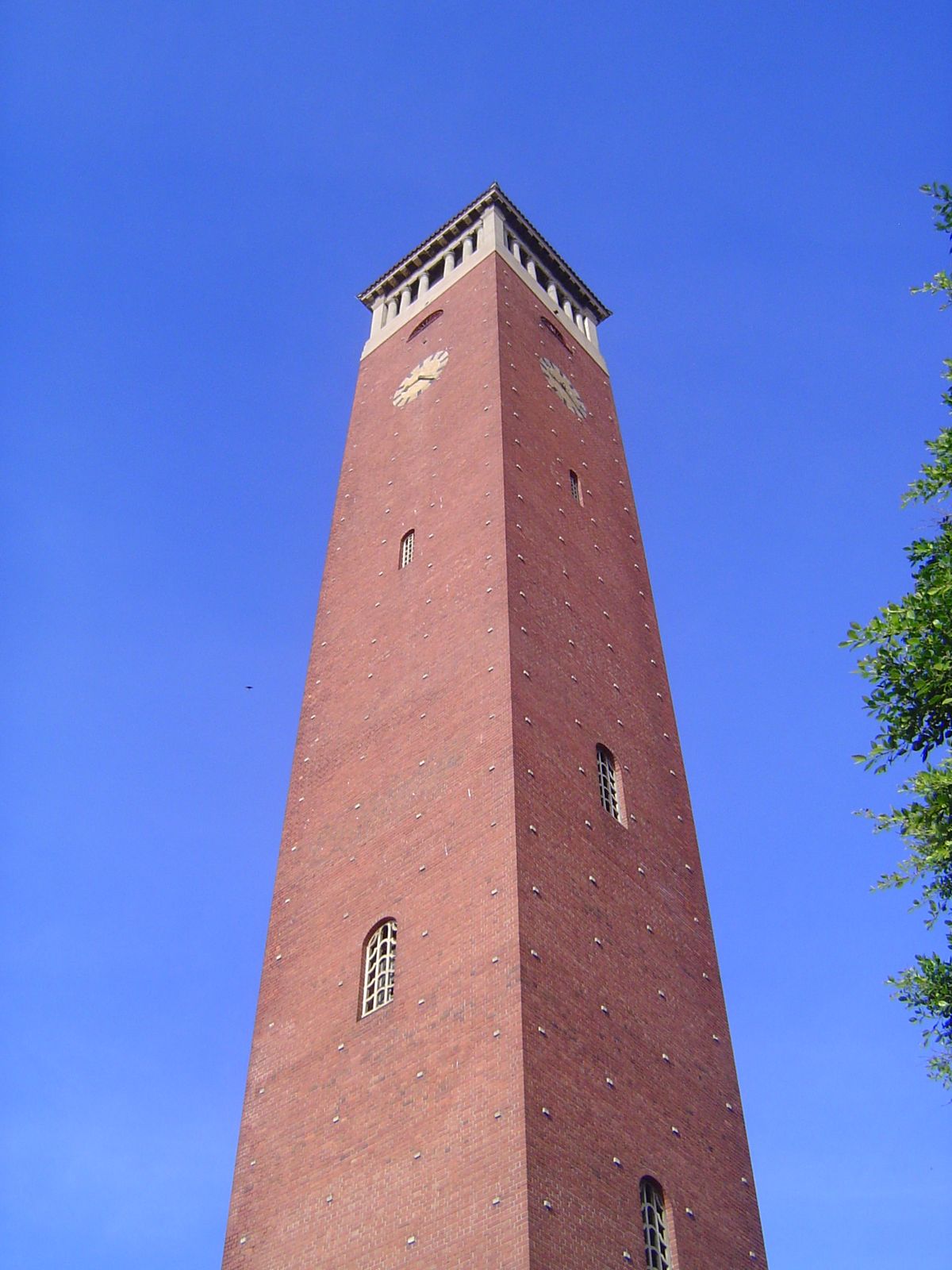 It's not a smokestack. It's the town's campanile, built in 1921.