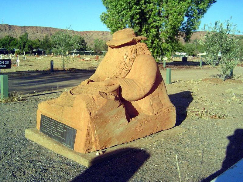 Nearby, the town cemetery is neatly segregated by religion, but individuality will out, as in this tombstone of Harold Lasseter, who died in