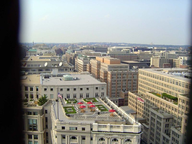 From the tower, you can't miss seeing the influence of the building-height law.