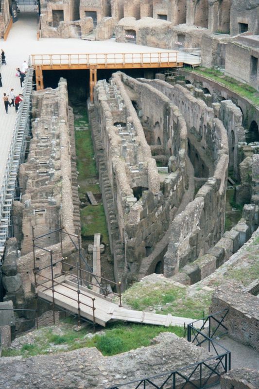 The arena—287 by 180 feet—was floored with wood but became so slippery with gore that it was sprinkled with sand—arena in Latin—which explai