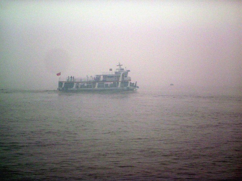Well, the fog on the Oujiang or Ou River doesn't help. It just happens that we have in our carry-on the British Admiralty's handbook for Chi