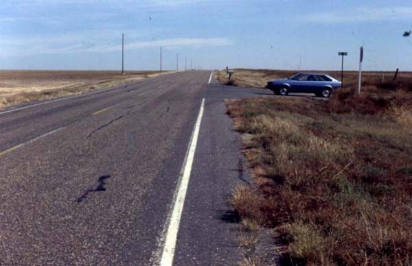 We've wandered up to western Kansas, a very square part of the country, although the squares are so big you're unaware of them.
