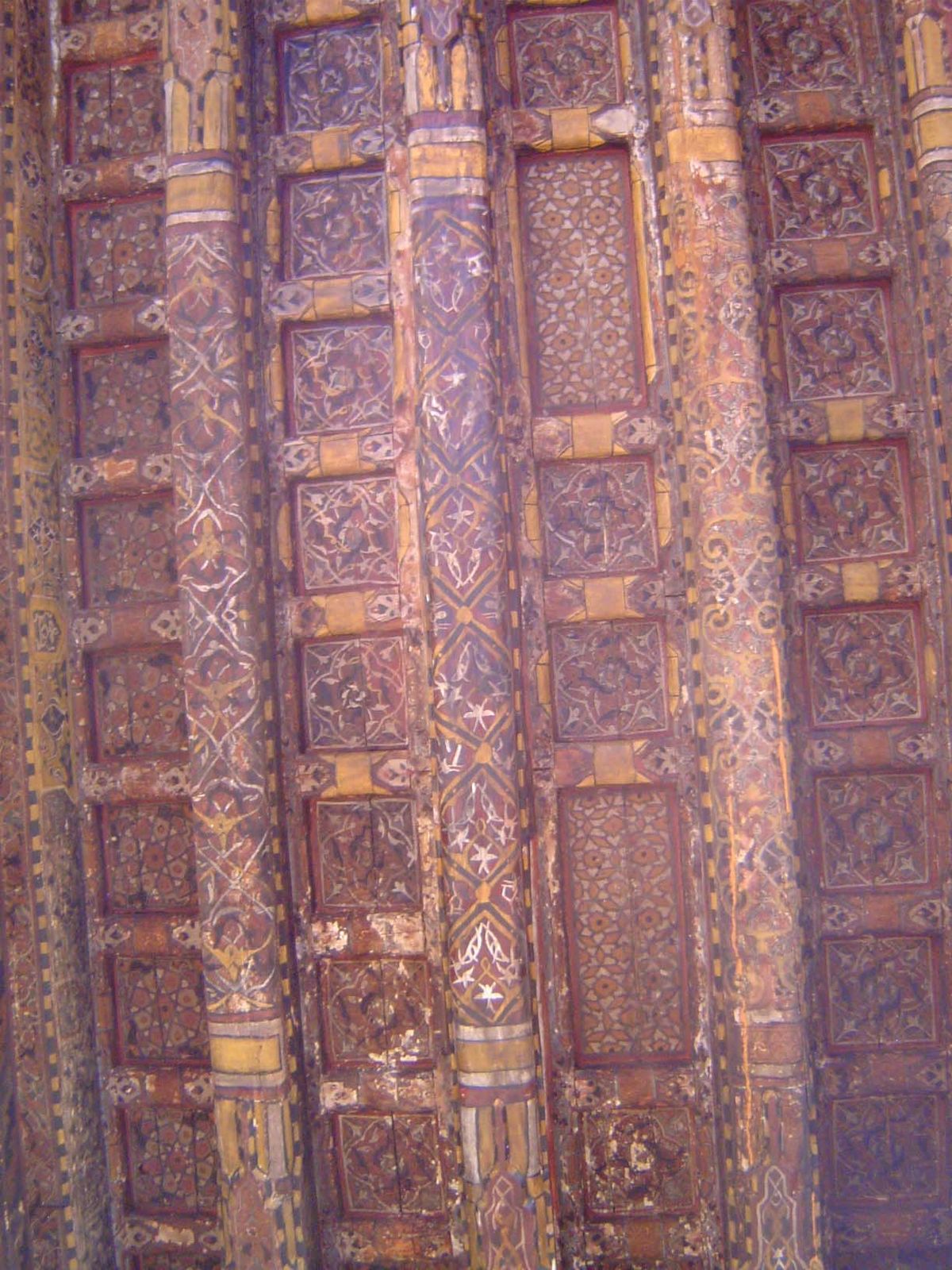 Painted ceiling.
