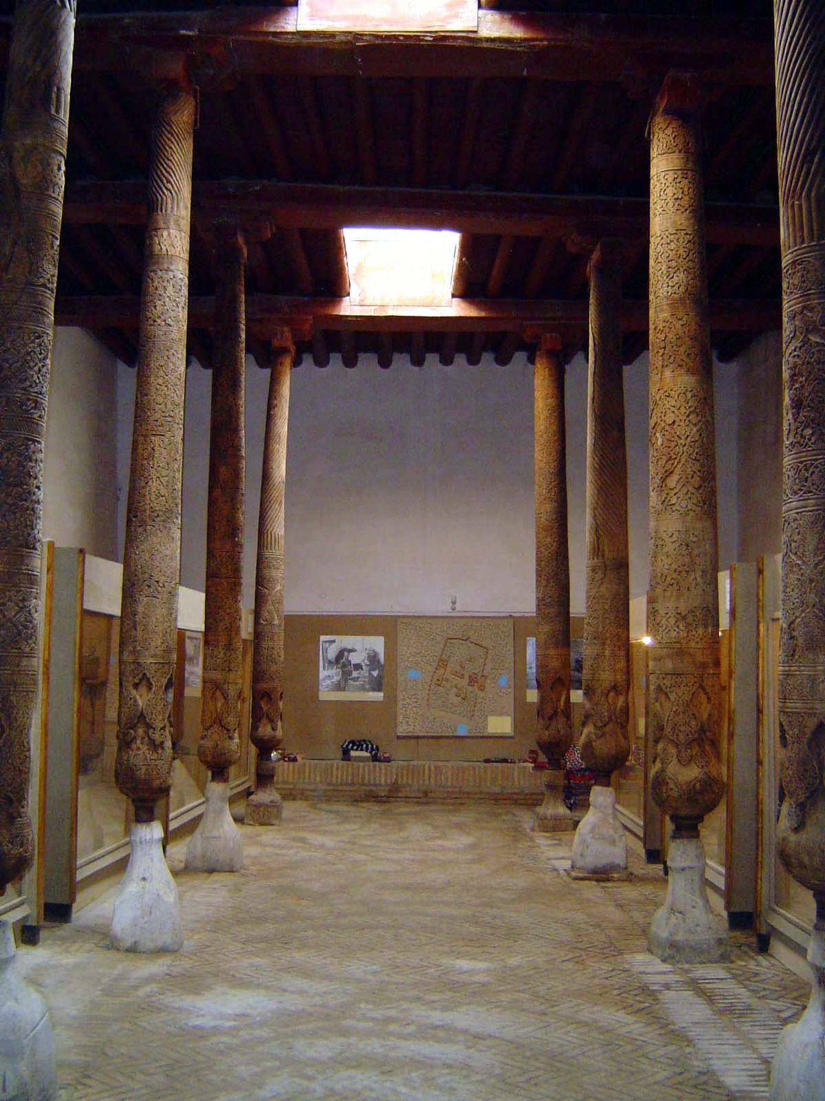Most of the rooms off the courtyard are closed, but this one is open and used as a gallery.