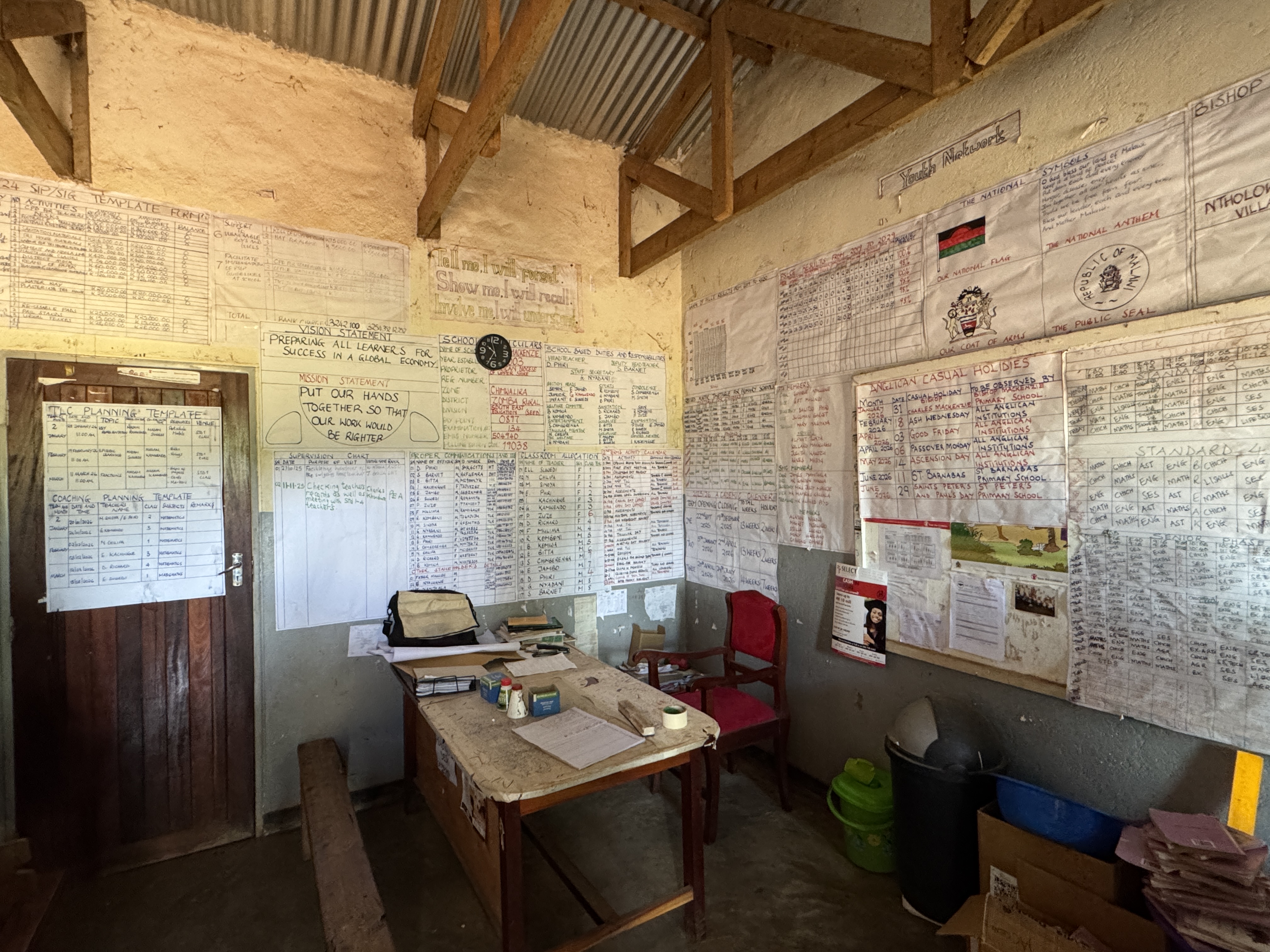 Principal's office at the on-site school.