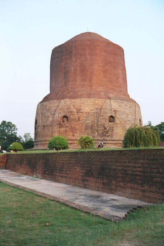 There are only foundations and sentiments left, except for this, the hundred-foot-high Dhamakh Stupa. The name is a corruption of "Dharmaksh