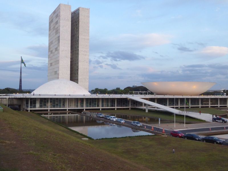 The national congress building, Maria Costa writes, "has become a strong visual reference, a kind of Brasilia logotype that is immediately i