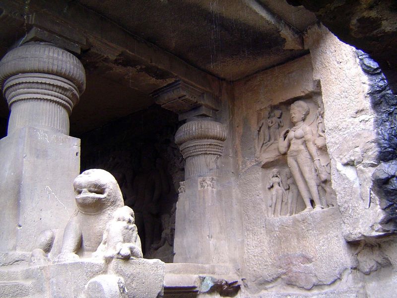 The same opening, but here looking inside. The figure on the wall, if she had been shown with a makara, could be identified as Ganga. As it 