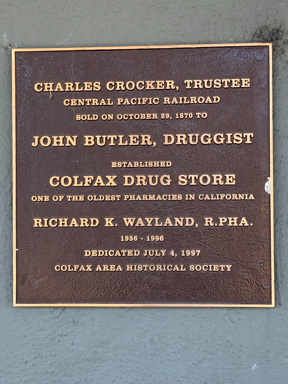 One of the buildings has this plaque.  You remember Charley, don't you?