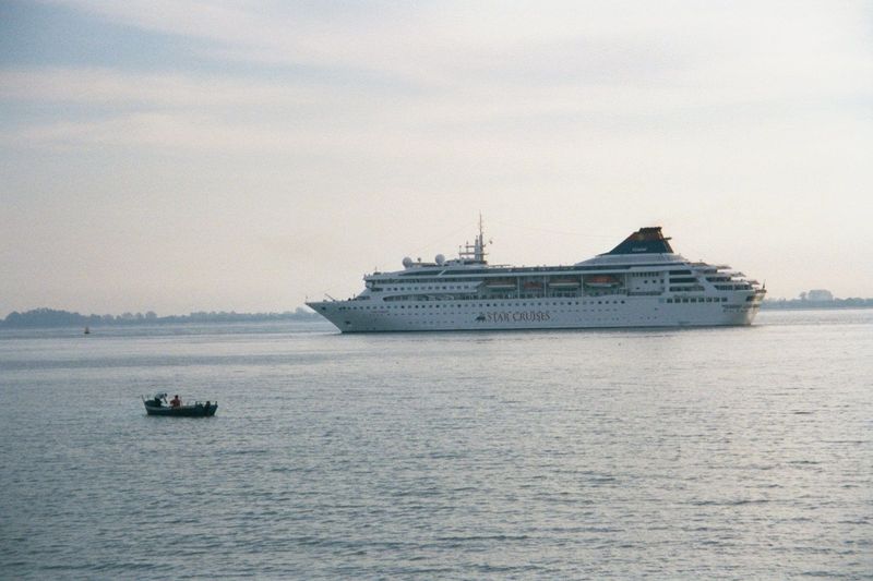 The only remaining passenger ships are cruise ships like this one, en route from Georgetown to Pulau Langkawi.