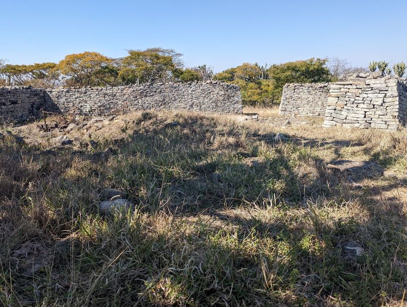 Here's the view from the chief's platform back to the east entrance. Yes, the interior is the kind of place only an archaeologist could love