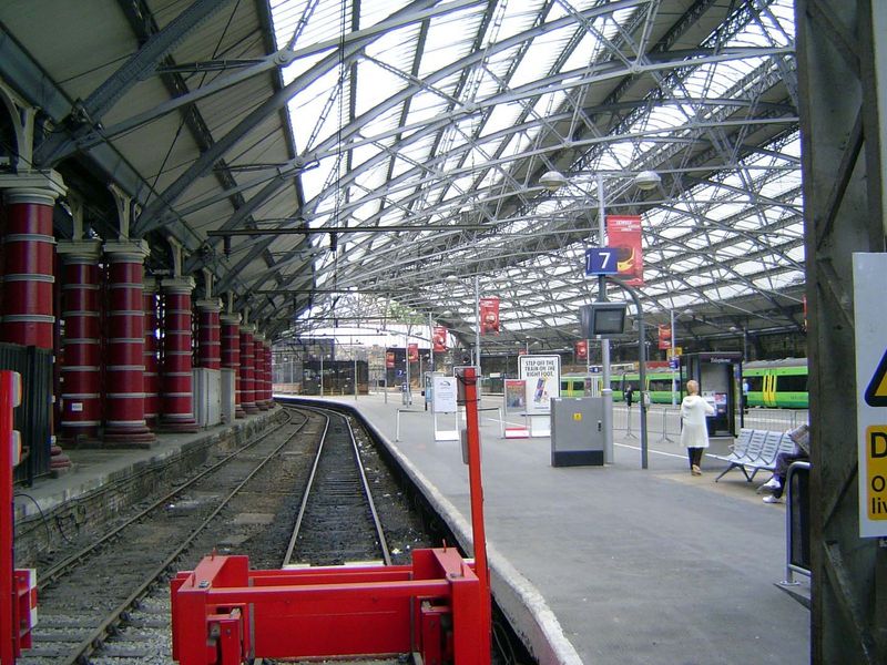 The use of cast iron carried over into railway construction, as here in the Lime Street Station of 1868, the third station on the site. The 