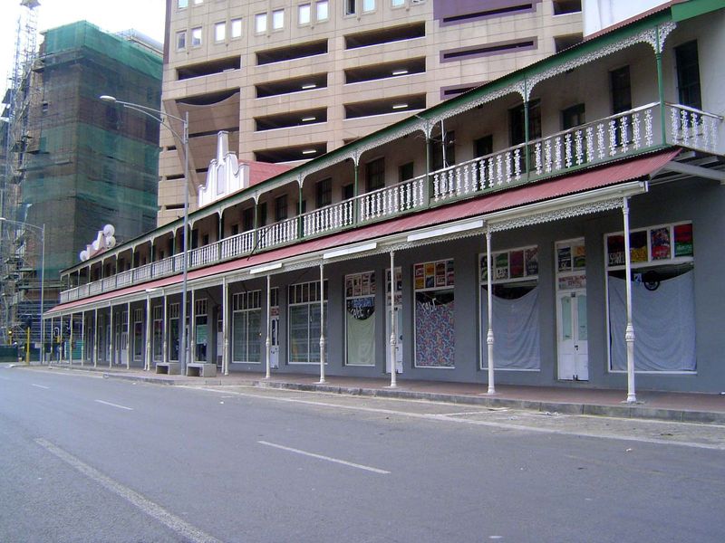The grid is broken by the short road called Diagonal Street, a relic of the western edge of the triangular townsite boundary.