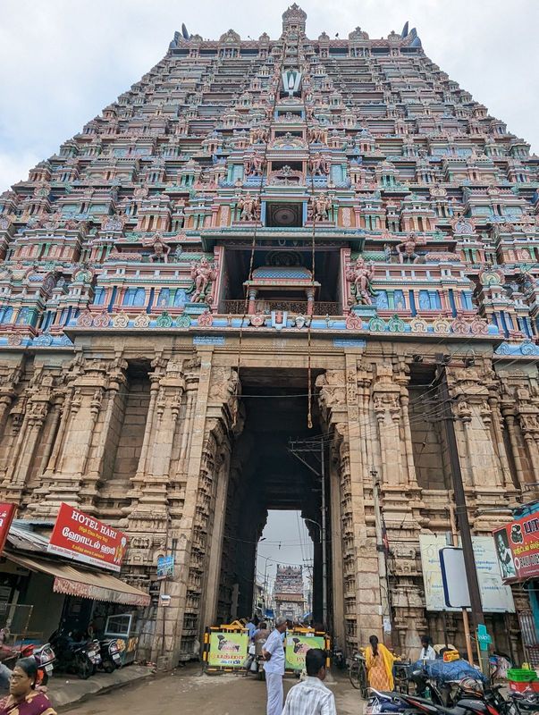 The Ranganathaswamy or Ranganatha Temple is India's largest.  Built on Srirangam Island in the Cauvery River at Trichinopoly, it also boasts