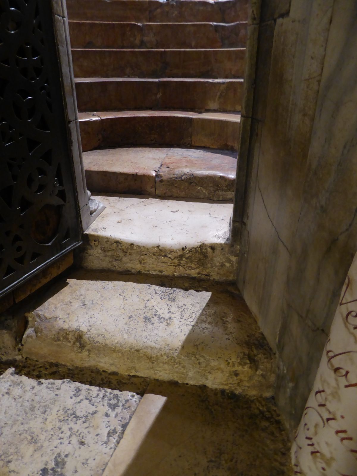 Steps near the altar lead down to one of many small caves.