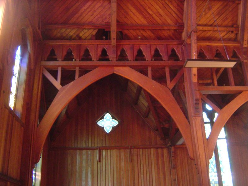 Detail of the interior woodwork.