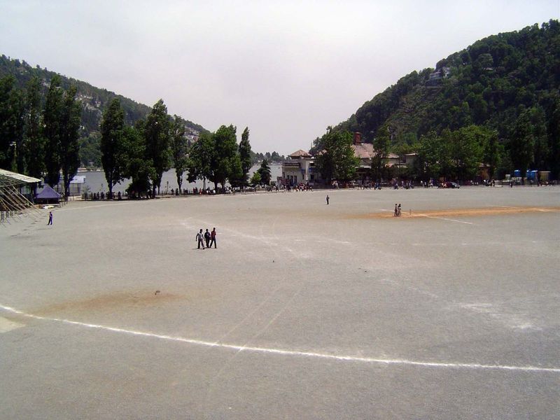 Cricket ground on the site of the landslide.